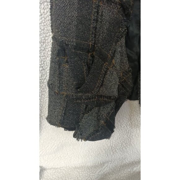 Nanette Lepore Open Front Plaid Shabby Chic Hobo Vest With Pockets Size 4 Gray - Picture 11 of 14